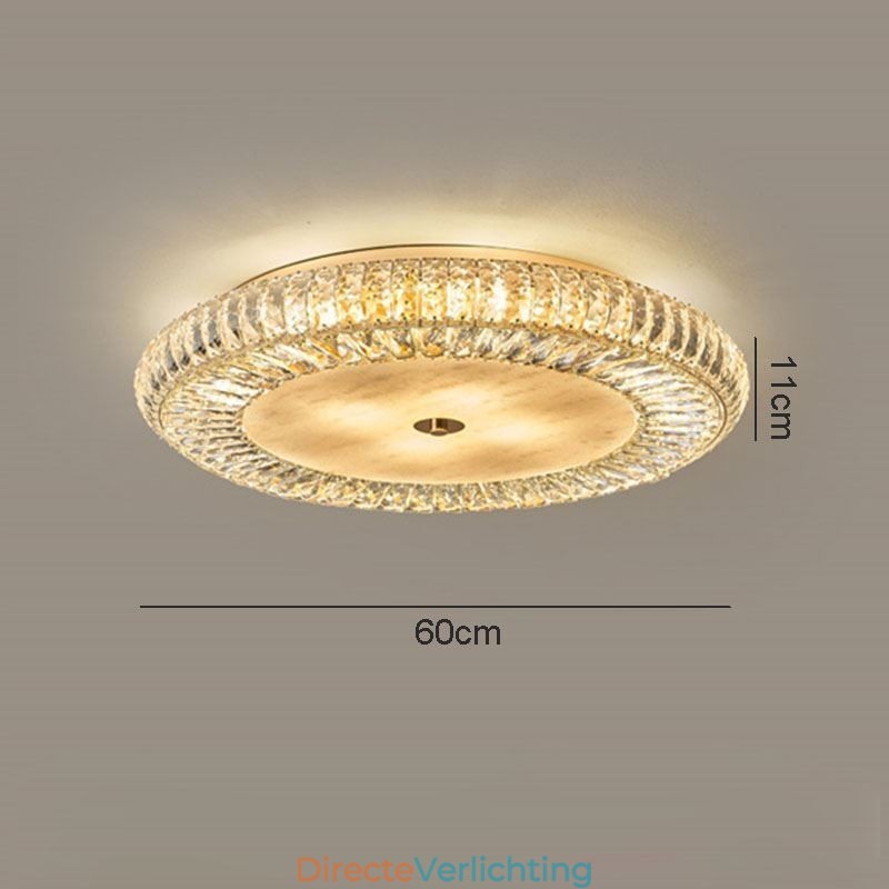 Kristallen plafondlamp met ronde kristallen decoratie