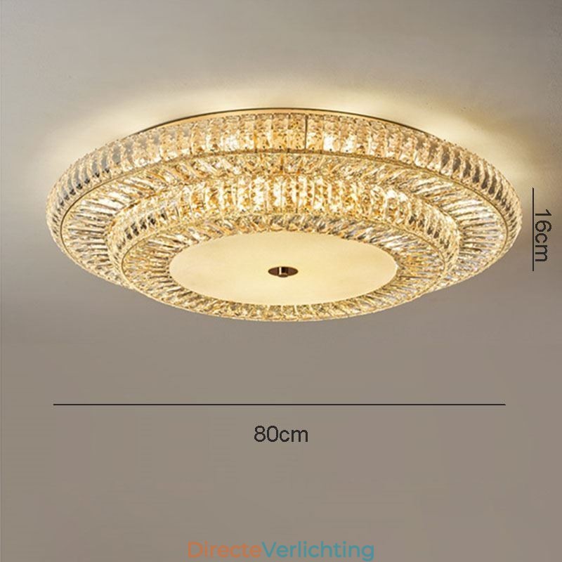 Kristallen plafondlamp met ronde kristallen decoratie