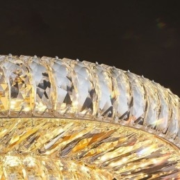 Kristallen plafondlamp met ronde kristallen decoratie