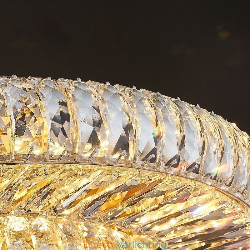 Kristallen plafondlamp met ronde kristallen decoratie