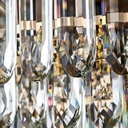 Kristallen plafondlamp met ronde kristallen decoratie, kristallen schelplampenkap