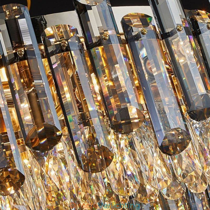 Kristallen plafondlamp, eenvoudige, moderne, ronde, decoratieve plafondlamp