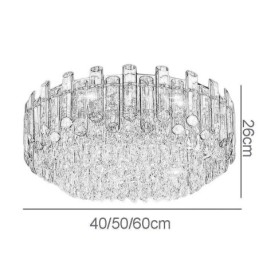 Kristallen plafondlamp, eenvoudige, moderne, ronde, decoratieve plafondlamp