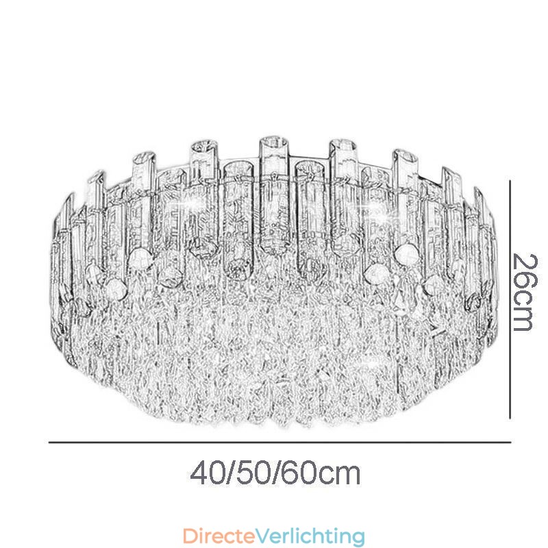 Kristallen plafondlamp, eenvoudige, moderne, ronde, decoratieve plafondlamp