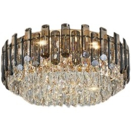Kristallen plafondlamp, eenvoudige, moderne, ronde, decoratieve plafondlamp