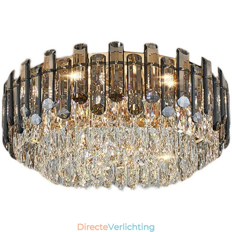 Kristallen plafondlamp, eenvoudige, moderne, ronde, decoratieve plafondlamp