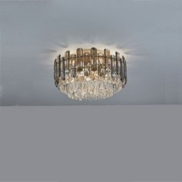 Kristallen plafondlamp, eenvoudige, moderne, ronde, decoratieve plafondlamp