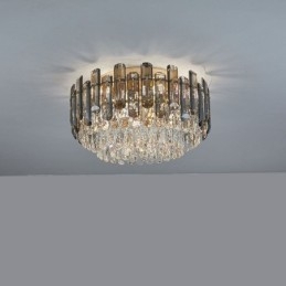 Kristallen plafondlamp, eenvoudige, moderne, ronde, decoratieve plafondlamp