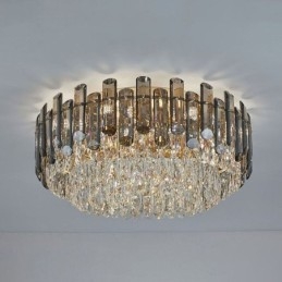 Kristallen plafondlamp, eenvoudige, moderne, ronde, decoratieve plafondlamp