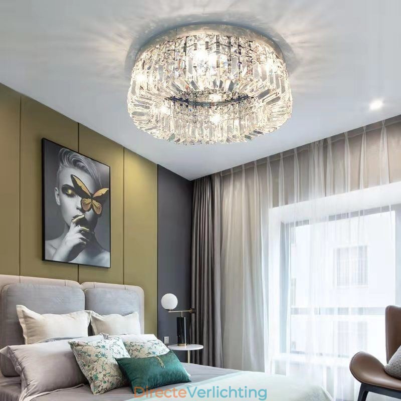 Moderne elegante plafondlamp, plafondlamp met kristallen