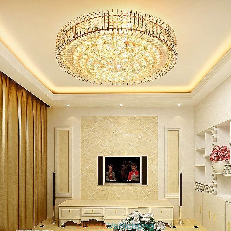 Europese stijl ronde plafondlamp met kristal