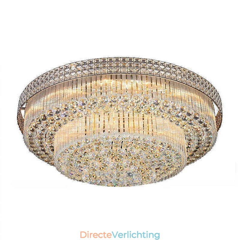Moderne kristallen kroonluchter rond inbouw