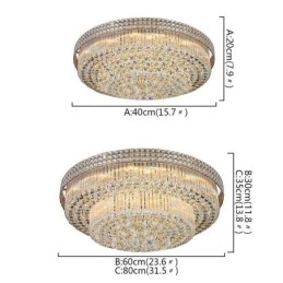Moderne kristallen kroonluchter rond inbouw