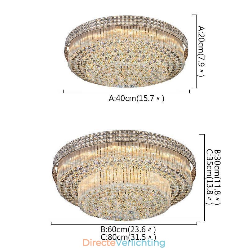 Moderne kristallen kroonluchter rond inbouw