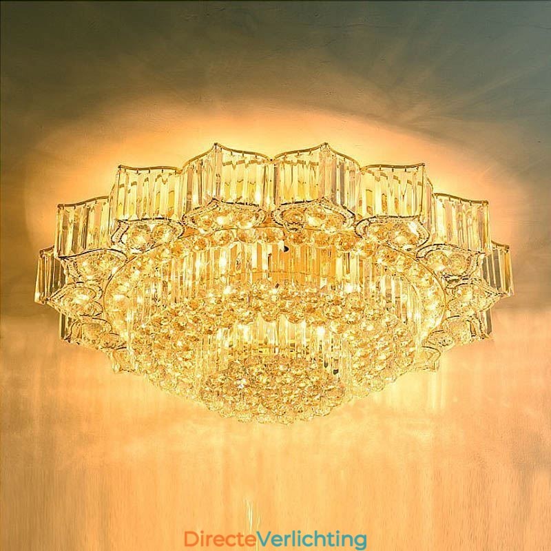 Elegante, inbouw ronde kristallen kroonluchter in de vorm van een bloem