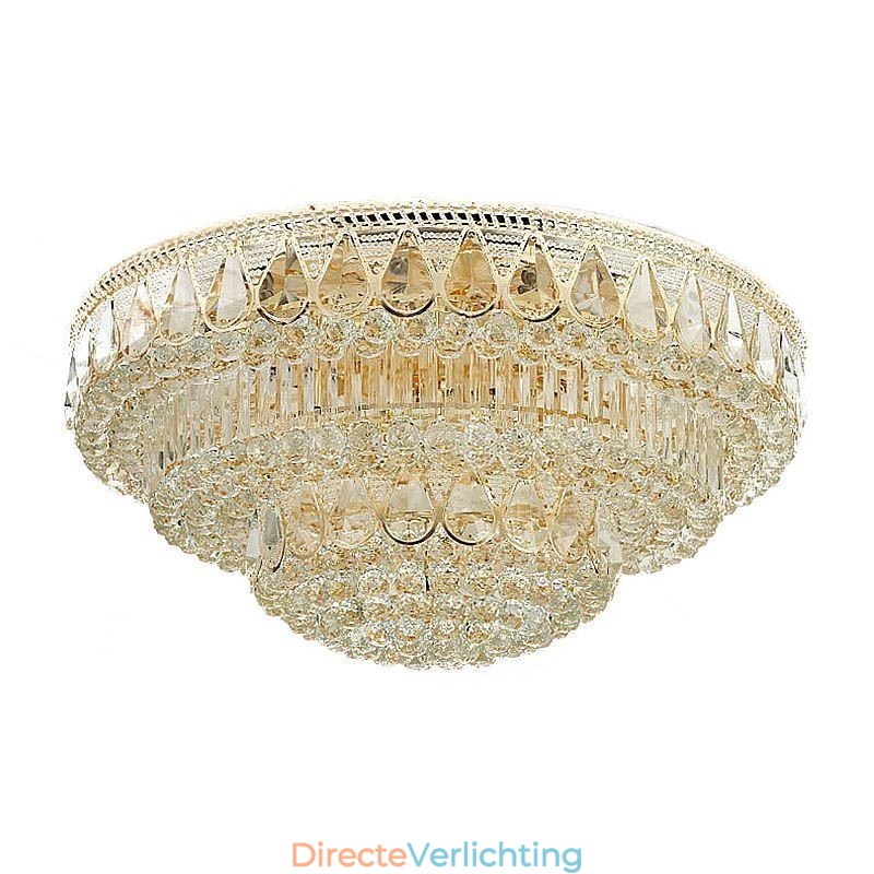 Luxe plafondlamp met kristallen, ronde lamp