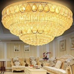 Luxe plafondlamp met kristallen, ronde lamp