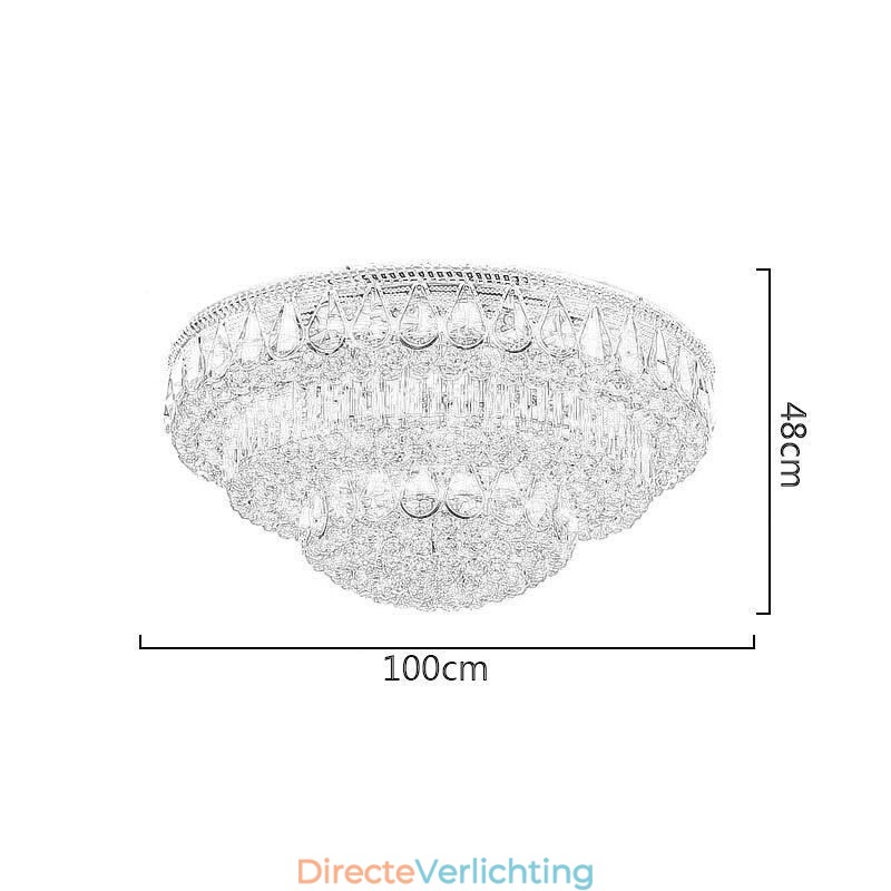 Luxe plafondlamp met kristallen, ronde lamp