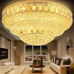 Luxe plafondlamp met kristallen, ronde lamp