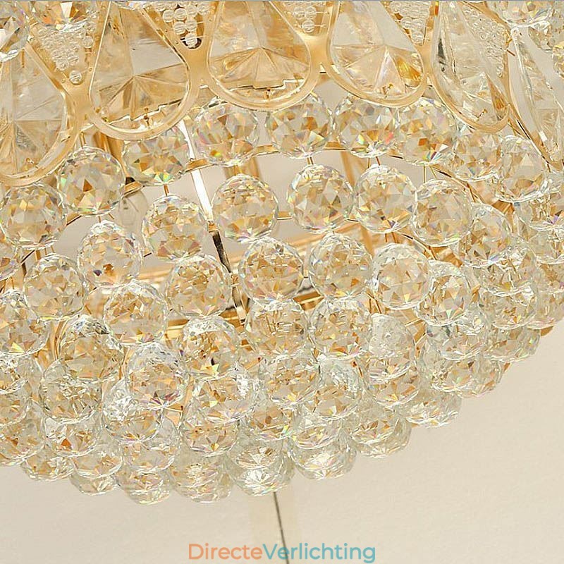 Luxe plafondlamp met kristallen, ronde lamp
