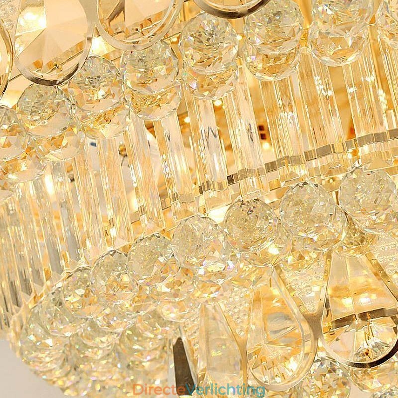 Luxe plafondlamp met kristallen, ronde lamp
