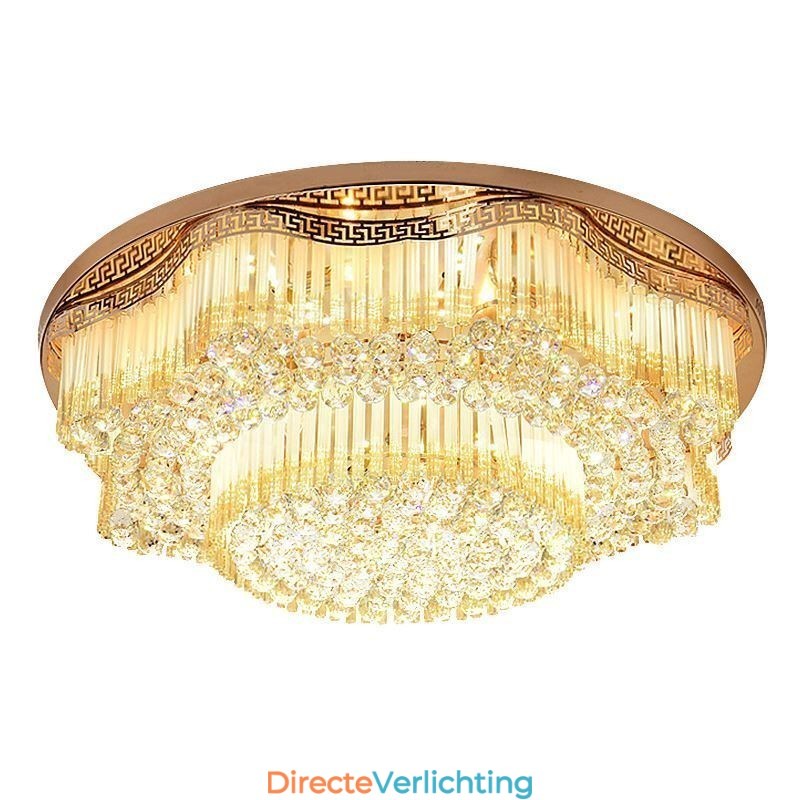 Moderne plafondlamp met kristallen, luxe ronde verlichting