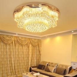 Moderne plafondlamp met kristallen, luxe ronde verlichting