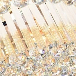 Moderne plafondlamp met kristallen, luxe ronde verlichting
