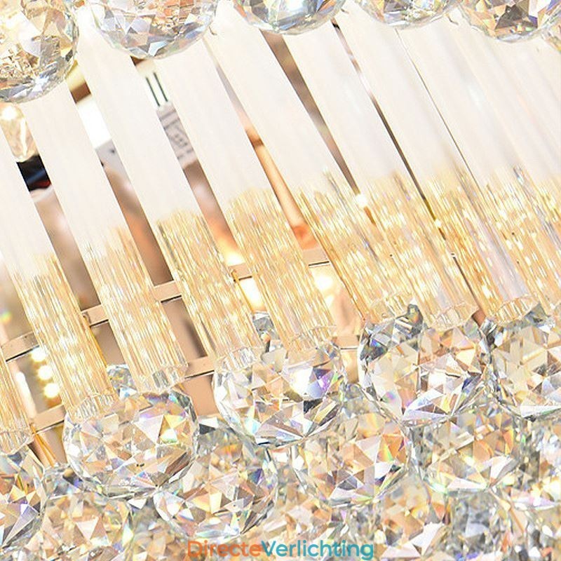 Moderne plafondlamp met kristallen, luxe ronde verlichting