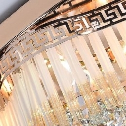 Moderne plafondlamp met kristallen, luxe ronde verlichting