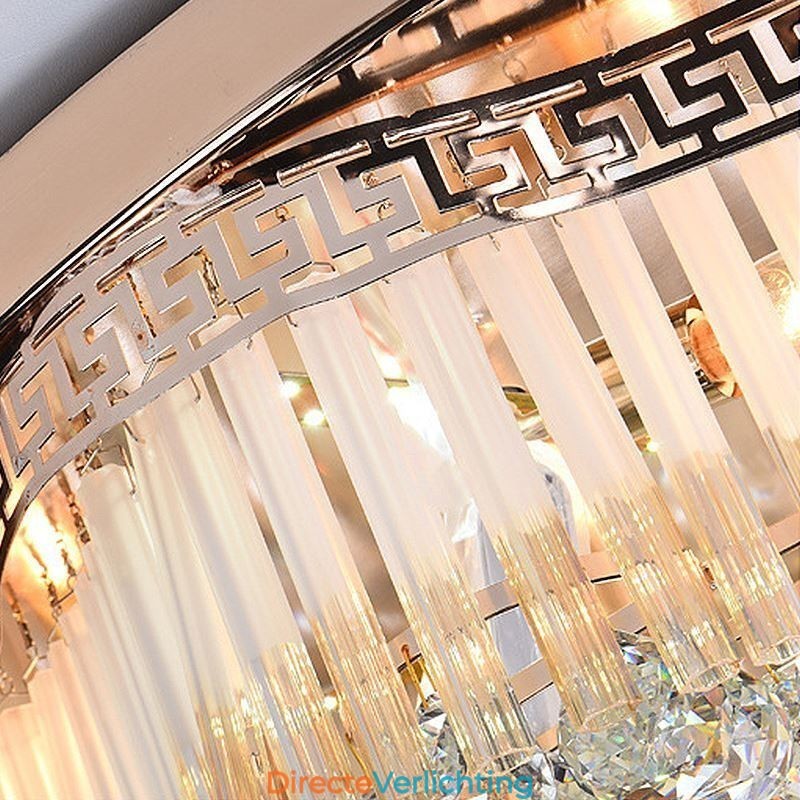 Moderne plafondlamp met kristallen, luxe ronde verlichting
