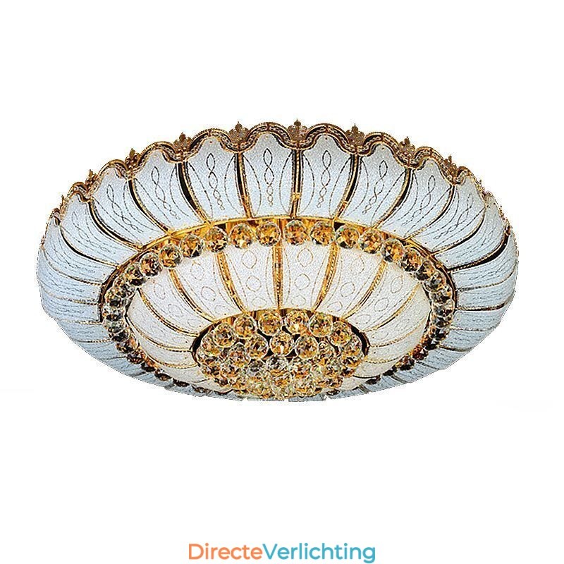 Moderne eenvoudige plafondlamp met kristallen, rond