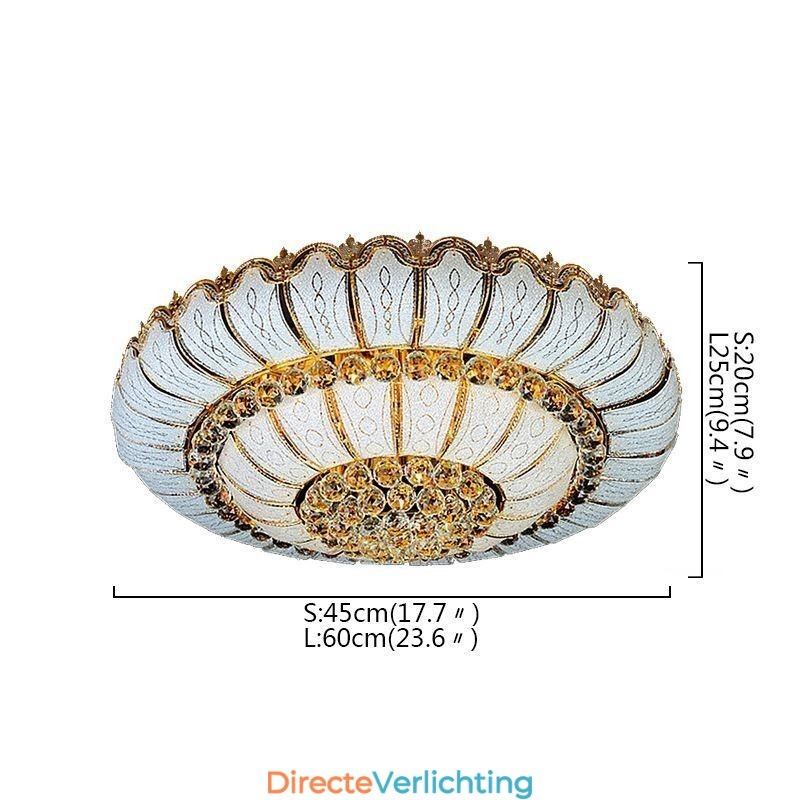 Moderne eenvoudige plafondlamp met kristallen, rond