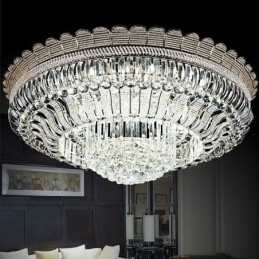 Luxe Kristallen Plafondlamp Goud Inbouw Ronde Verlichting