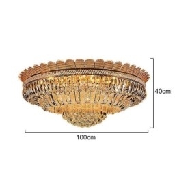 Luxe Kristallen Plafondlamp Goud Inbouw Ronde Verlichting