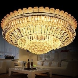 Luxe Kristallen Plafondlamp Goud Inbouw Ronde Verlichting
