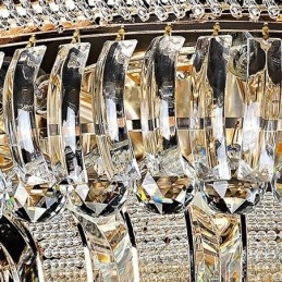 Luxe Kristallen Plafondlamp Goud Inbouw Ronde Verlichting