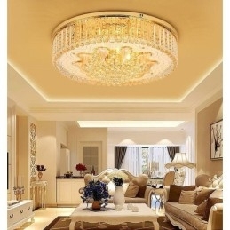 Elegante plafondlamp met gouden kristallen