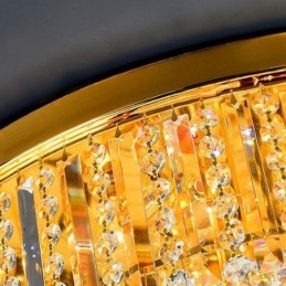 Elegante plafondlamp met gouden kristallen