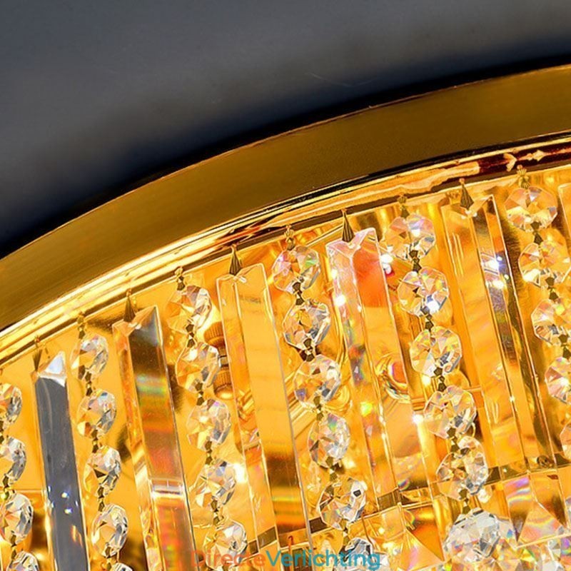 Elegante plafondlamp met gouden kristallen