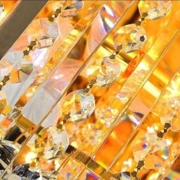 Elegante plafondlamp met gouden kristallen