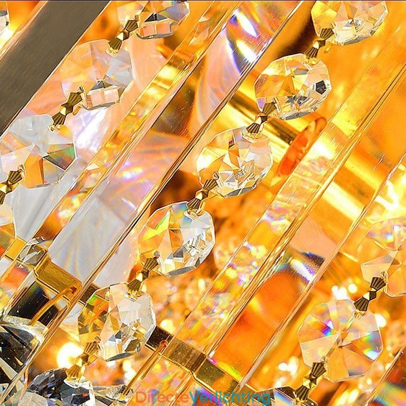 Elegante plafondlamp met gouden kristallen