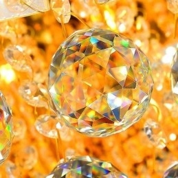 Elegante plafondlamp met gouden kristallen