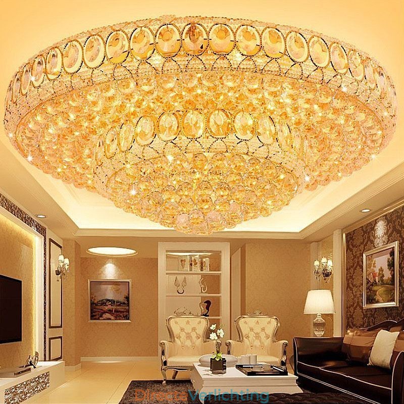 Luxe kristallen plafondlamp Europese ronde inbouwverlichting