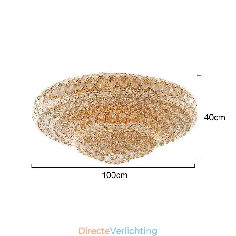 Luxe kristallen plafondlamp Europese ronde inbouwverlichting