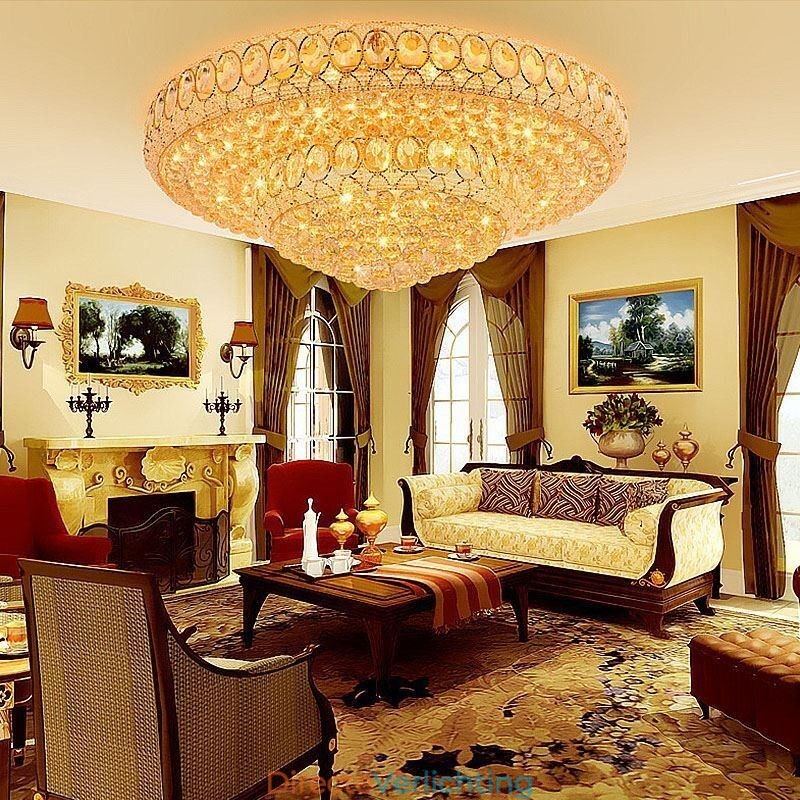 Luxe kristallen plafondlamp Europese ronde inbouwverlichting