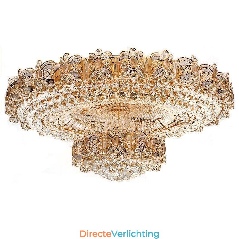 Moderne gouden kristallen plafondlamp ronde inbouwverlichting