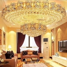 Moderne gouden kristallen plafondlamp ronde inbouwverlichting