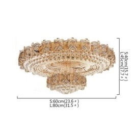 Moderne gouden kristallen plafondlamp ronde inbouwverlichting