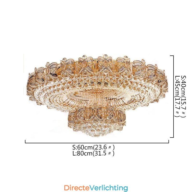 Moderne gouden kristallen plafondlamp ronde inbouwverlichting
